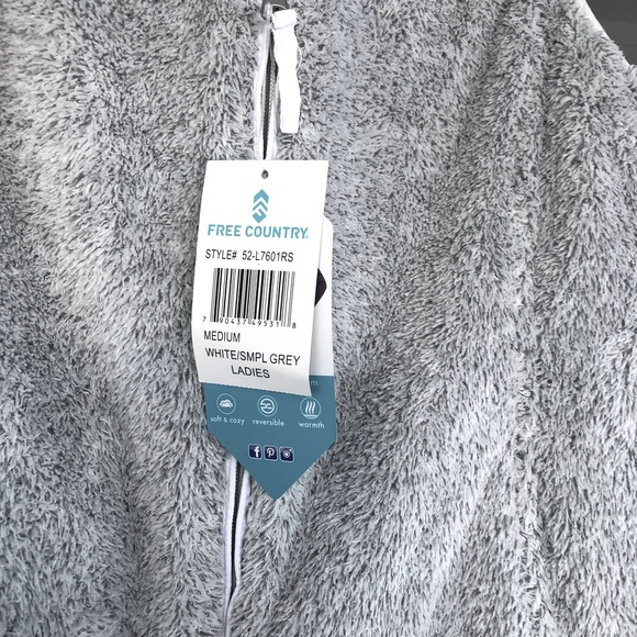 NWT Women’s Reversible White/Grey To Pile Vest Size M - Picture 7 of 8